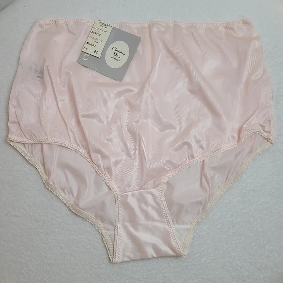 VTG Christian Dior Silky Sheer Nylon Full Cut Granny Brief Panty Size Lg - Picture 1 of 7